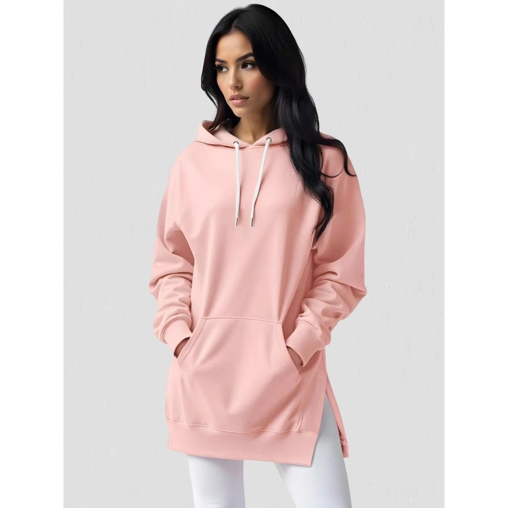 The Warmy Pink Fleece Lined Oversized Hoodie XL Pullover Kangaroo Pocket